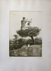 Madre sobre árbol