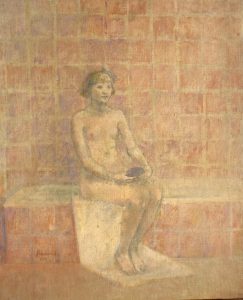 Mujer en baño