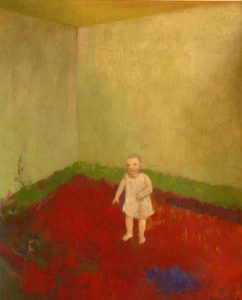 Niño suelo rojo